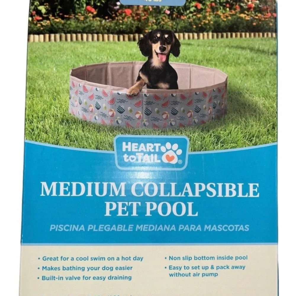 Heart To Tail Medium Collapsible Pet Pool D 31.5x H 7.9 in